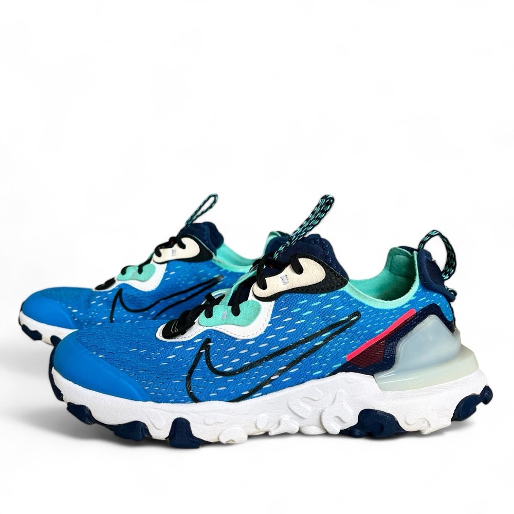 Nike React Vision Worldwide Shoes Photo Blue Size 5.5Y Womens 7 CD6888-401 EUC